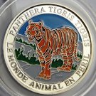 2001 Togo Silver Color  Proof 500 fr  Tiger