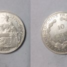 Rare 1928 French Indo China Silver 10 Cent- Nice