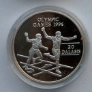 1994 Gambia Large Silver Proof  25 Dalasis Atlanta Olympics Runner