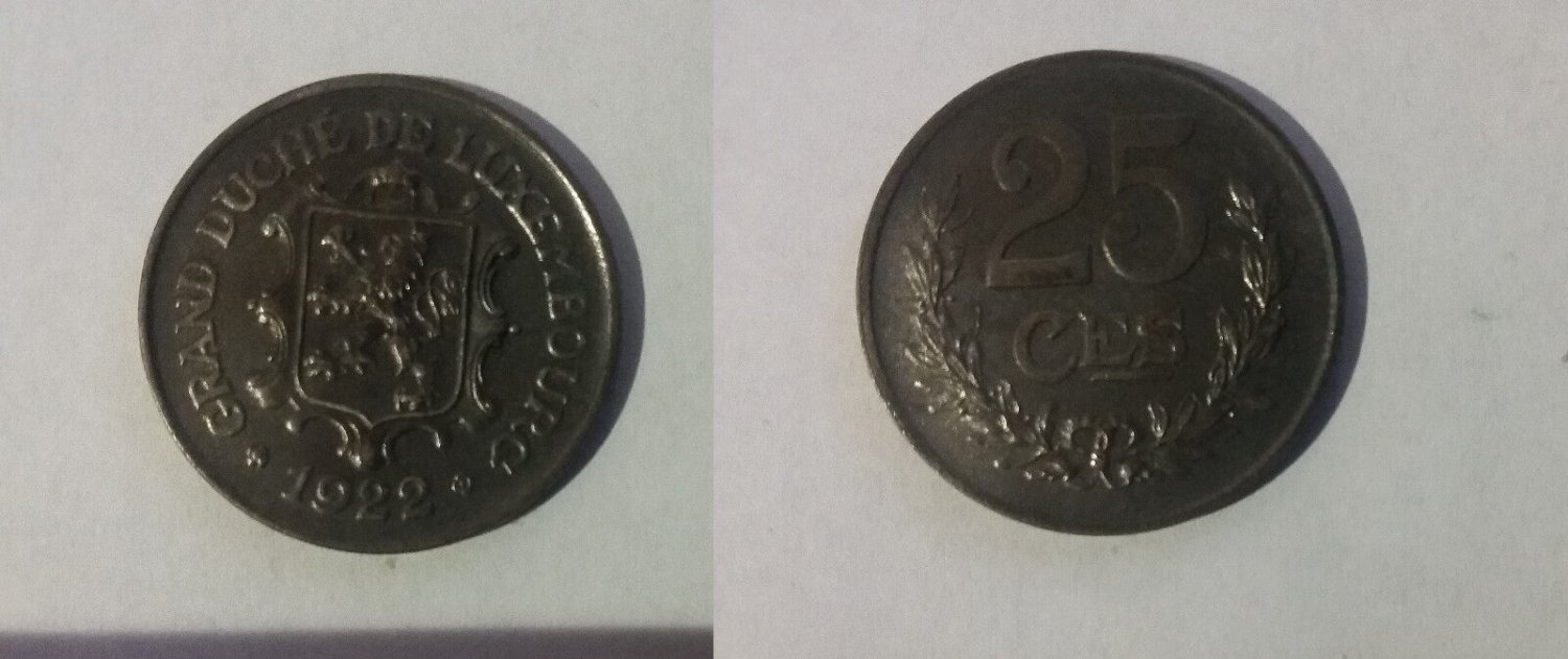 1922 Luxembourg 25 Cent-Nice