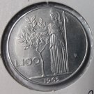 1963 Italy 100 Lira -Athena/Olive nice