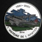 2004 Togo Large Silver Color Proof 1000 fr Airplane De Haviland DH-89