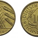 1936 A Germany 10 reichspfennig- Super Nice