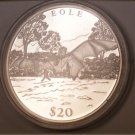 Liberia 2000 Large .999 Silver Proof $20-1890 Eole Flying Bat Airplane