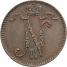 Scarce 1908 Russian Finland Nicholas II  1 pennia-#3