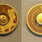 2003 Cook Is. Gold plated Silver w/Gemstones $1 Zodiac- Sagittarius/Topaz