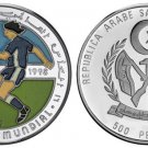 1996 Saharawi  Large silver Color Proof 500 P-Soccer(Football) World Cup France