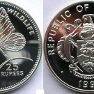 1994 Seychelles Large silver proof 25 Rupees- Butterfly
