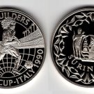 1990 Suriname Large Proof Silver 25 guilders-World Cup Soccer(Football) Italy