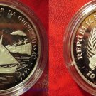 1991 Guinea Bissau Large Silver Proof 10000 Pesos-Sailing Ship NunoTristao 1446