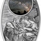 RARE 2013 Fiji Large Oval Antiqued Silver Apocalypse Universe Milky Way-Gift Box
