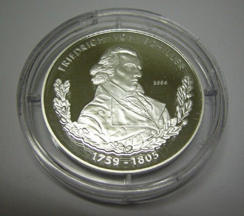 2004 Togo  Large silver  Proof 1000 Fr Friedrich Von Schiller