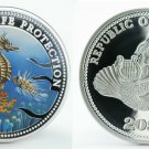 1995 Palau 5 OZ Silver Color Proof $20 Sea Horse/Bare Breasted Mermaid/Lyre/Box