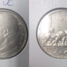 Rare 1920 Italy 50 C -King Vittorio Emanuel Reeded edge