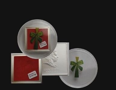 Cook Is ND( 2009) Large Silver Color $5 Christmas Present thermo