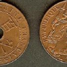 1939 French Indo China 1 cent-Lady Liberty-Nice Unc