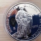1992 Spain Large 42mm 1 OZ silver Proof 5 Ecu Madrid-Cultural Capital of Europe