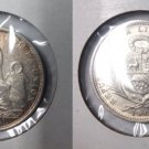 1906 Peru Silver 1/5 Sol-Lady Liberty/Cornucopia/Llama,Nice Grade