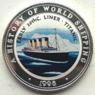 1998 Somalia Large Silver Piedfort Titanic Ship 250 sh