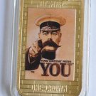 2014 Tristan da Cunha Large Gold plated Color 1 Cr WWII Propaganda-Your Country
