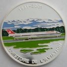 2003 Togo Large Silver Color Proof 1000 fr Airplane MD-81