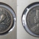 1934 New Zealand Silver 3 pence George V/Maori Indian weapon: Patu club,Nice #3