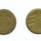 Scarce 1924 J Germany 50 rentenpfennig- Nice, slabbed