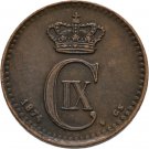 1874 Denmark 1 Ore-Dolphin/Wheat