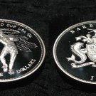 1994 Barbados  Large Silver  Proof $5 Soccer/Native Indian