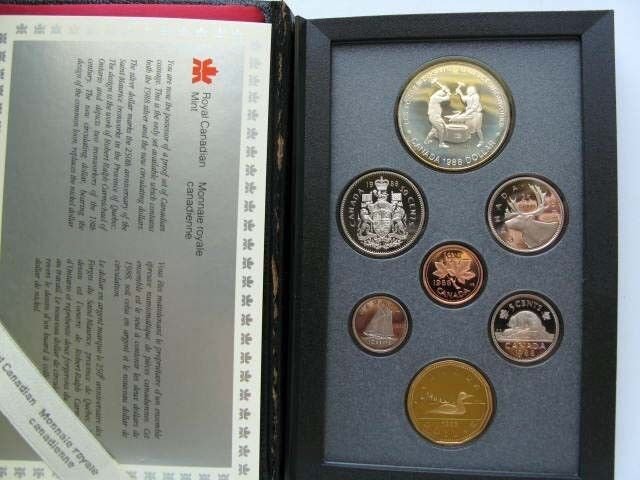 Canada 1988 proof set with Large silver 1$-Ironworks