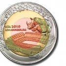 2010 Fiji Large Tri-metal  $1 World Cup Soccer/Animals-Rhino