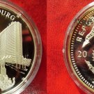 Liberia 2000 Large Silver Proof $20-Luxembourg-Cathedral/Skyscraper