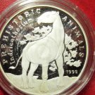 Rare 1993 Cambodia Large Silver  Proof 20 riels Prehistoric Horse-Indricotherium
