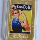 2014 Tristan da Cunha Large Gold plated Color 1 Cr WWII Propaganda-We can Do It!