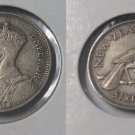 1936 New Zealand Silver 6 pence George V/Huia Bird,Nice