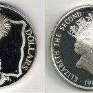 1985 British Virgin Is.Large Silver Proof $20-Pirates Treasure-Gold monstrance