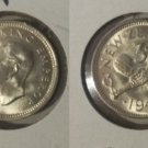 1943 New Zealand Silver 3 pence- Crossed Patu weapons-super nice