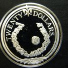 1985 British Virgin Is.Large Silver Proof $20-Pirates Treasure-Gold Bracelet