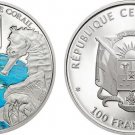 2015 Central Africa Large Color Proof 100 Francs WWF Fish/Seahorse