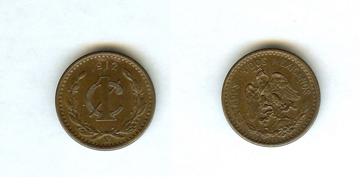 1912 Mexico 1 centavo-Eagle/ Snake-Nice UNC, slabbed