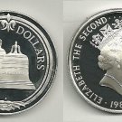 1985 British Virgin Is.Large Silver Proof $20-Pirates Treasure-Bells