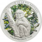 Rare 2013 Central Africa Large Color Silver $5  Colobus Monkey