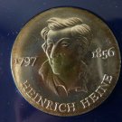 1972 East Germany Large silver 10 Marks-Famous Poet Heinrich Heine-Original Case