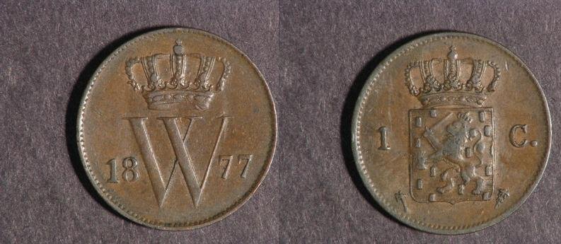 1877 Netherlands 1 Cent-nice cond.