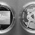 1992 Cambodia Large Silver  Proof 20 riels World Cup Soccer