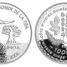 2004 West Africa Large Silver Proof 1000F-Soccer World Cup