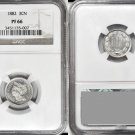 USA 1882 3 c NGC pf66