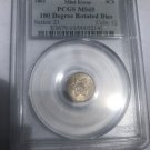 Rare USA 1861 Silver 3 C PCGS MS 65 - ERROR- medal alignment