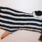 Knitted Black,white mittens for precious ladies.OOAK