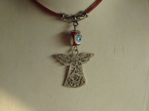 Angel evil eye necklace...for you.